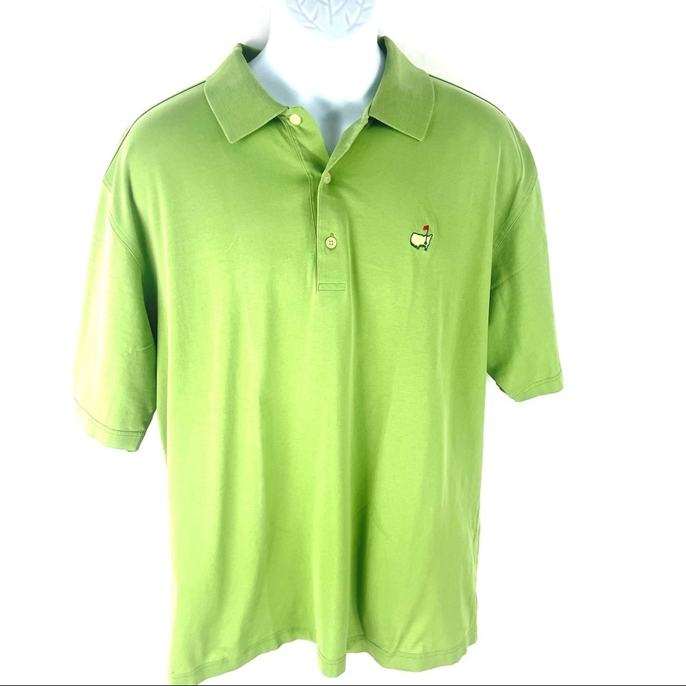 Augusta National Masters Logo Golf Green Polo Shirt L